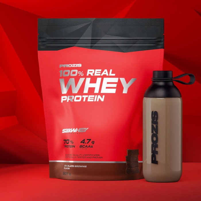 Protéine 100% Real Whey Protein 907g Prozis goût brownie au chocolat