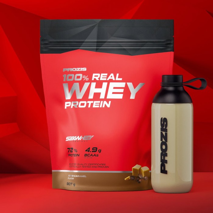Protéine 100% Real Whey Protein 907g Prozis goût café et caramel
