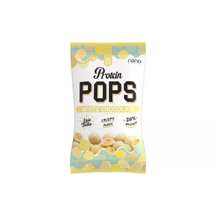 Protein POPS de la marque Nano Supps - des bonbons protéinés au chocolat blanc