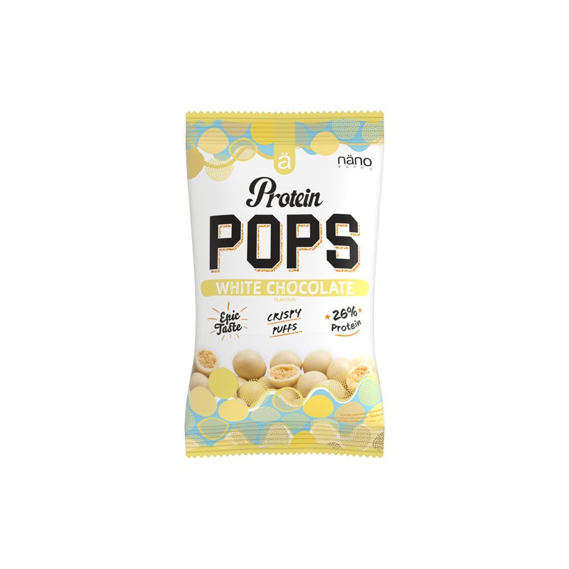 Protein POPS de la marque Nano Supps - des bonbons protéinés au chocolat blanc