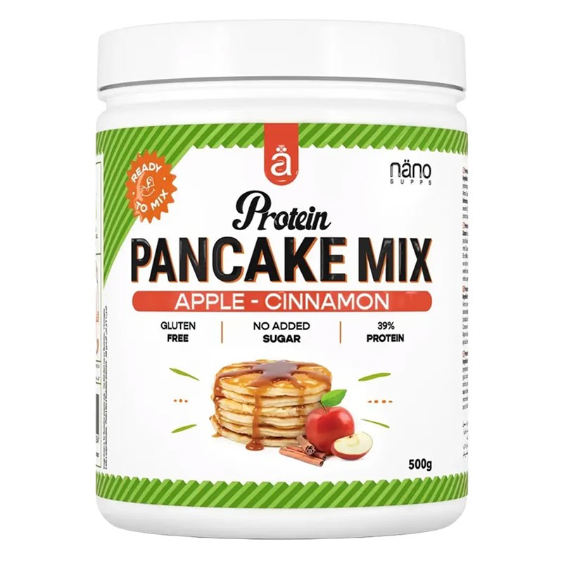 Protein Pancake Mix de la marque Nano Supps - des pancakes protéinés facile à préparer goût pomme cannelle