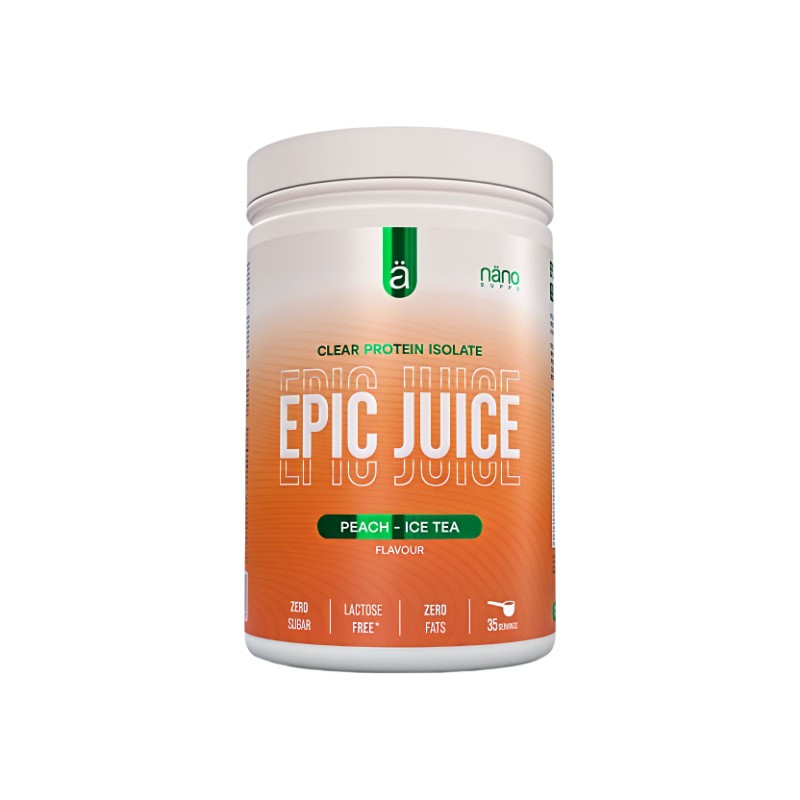 Boisson protéinée EPIC JUICE (875G) de la marque NANO SUPPS goût ice tea pêche