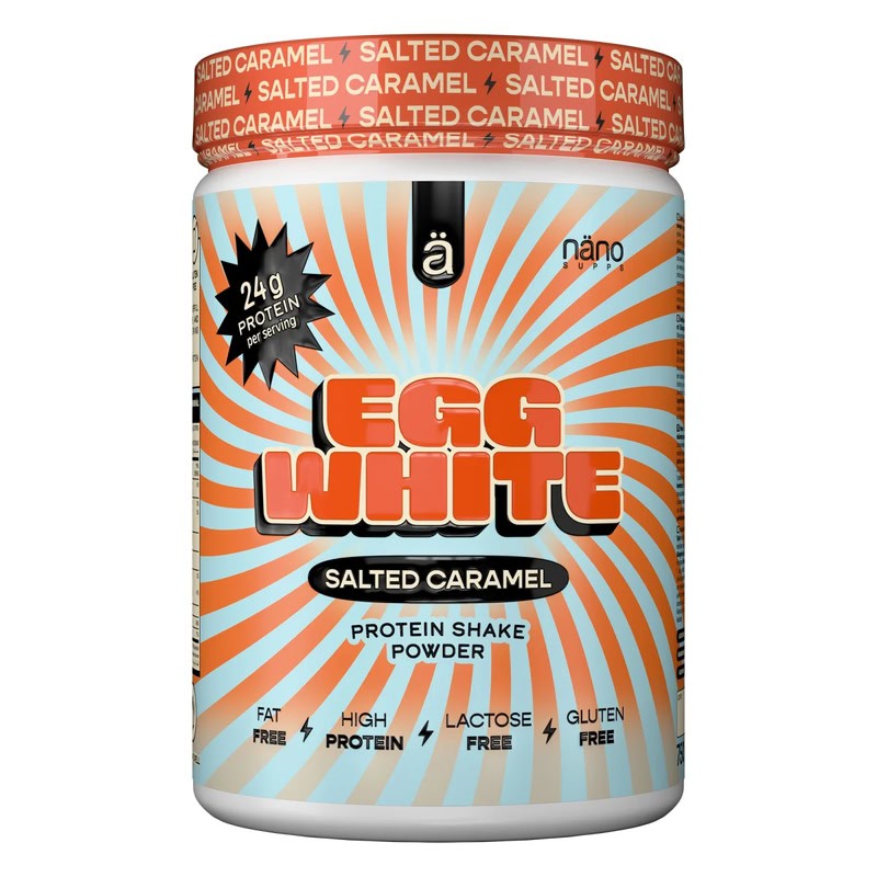Egg White protein powder (750G) de la marque NANO SUPPS  Protéines de blanc d'œuf en poudre goût caramel salé