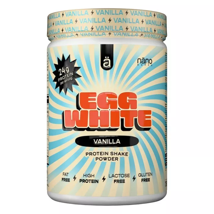 Egg White protein powder (750G) de la marque NANO SUPPS  Protéines de blanc d'œuf en poudre goût vanille