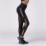 GOLD MESH LEGGING - NEBBIA
