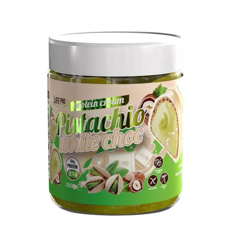 PÂTE À TARTINER PROTÉINÉE CHOCOLAT BLANC-PISTACHE (250G) - LIFE PRO