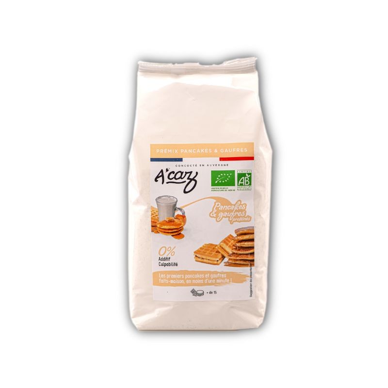 PRÉMIX PANCAKES & GAUFRES BIO (300G) - A'CAZ