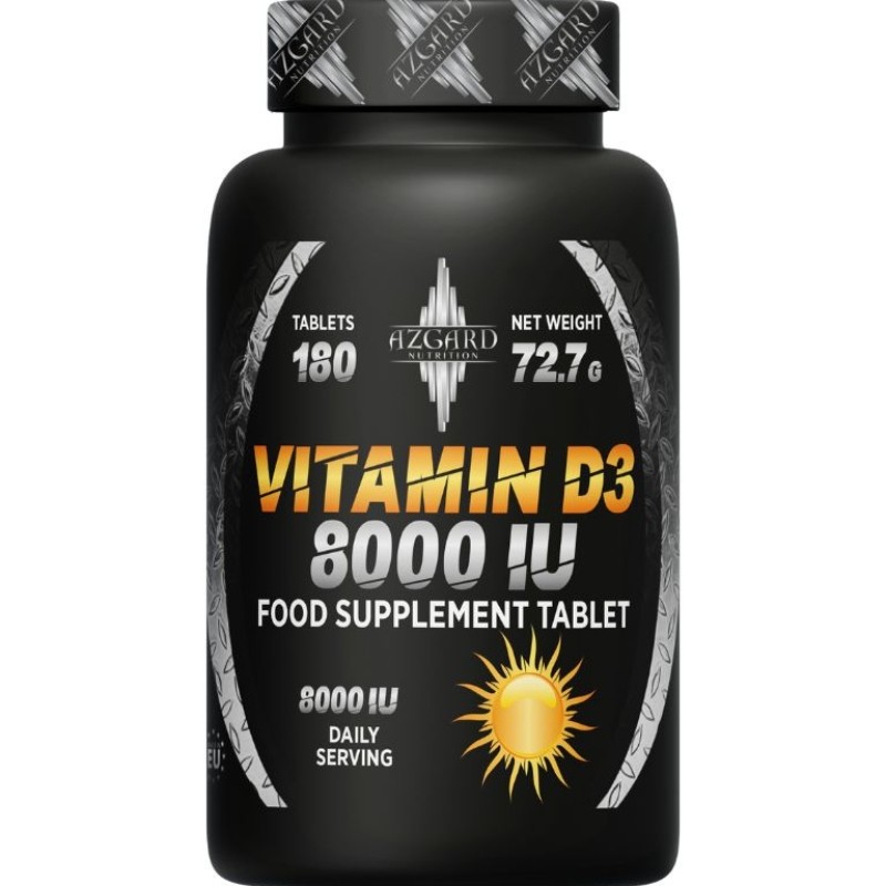 VITAMINE D3 8000 UI (180 CAPS) - AZGARD NUTRITION