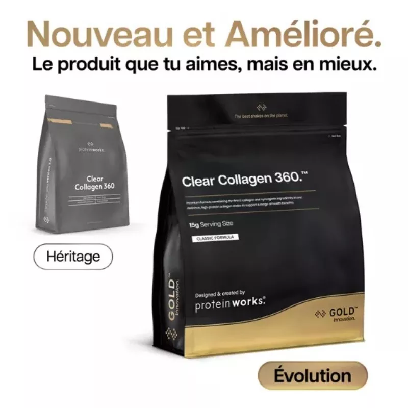 CLEAR COLLAGÈNE 360 (480G) GOLD INNOVATION - PROTEIN WORKS