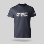 T-shirt de sport bleu marine Applied Nutrition avec le logo de la marque imprimé en blanc sur le torse.